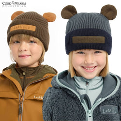 LeMieux Mini Bear Beanie Kids Soft Warm Snuggly Micro Fleece Winter Pom Hat 2024