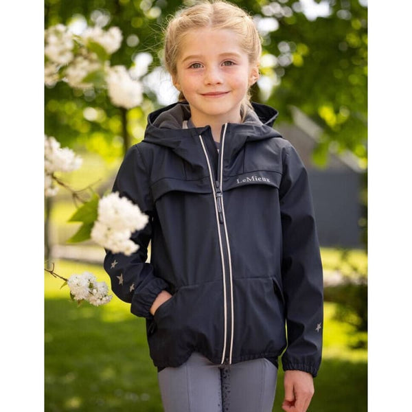 LeMieux Mini Milo Waterproof Jacket Little Kids Yard Rain Coat Navy Age 3-8