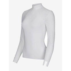 LeMieux Olivia Long Sleeve Show Shirt Technical Wicking Top White/Navy/Mist 6-18