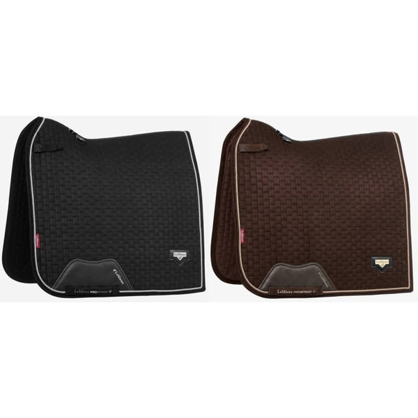 LeMieux Puissance Suede Dressage Square Quilted Wicking Saddlepad Brown/Black