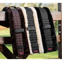 LeMieux Simuwool GP Girth Cover Long Jumping Protection Black/Natural/Brown