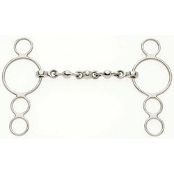 Lorina Continental 3 Ring Waterford Gag Bit Poll Pressure Discourage Leaning 5-6