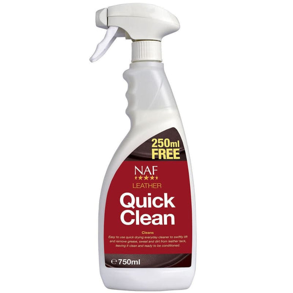 NAF Leather Quick Clean Removes Grease Dirt Fast Easy Tack Cleaner Spray 750ml