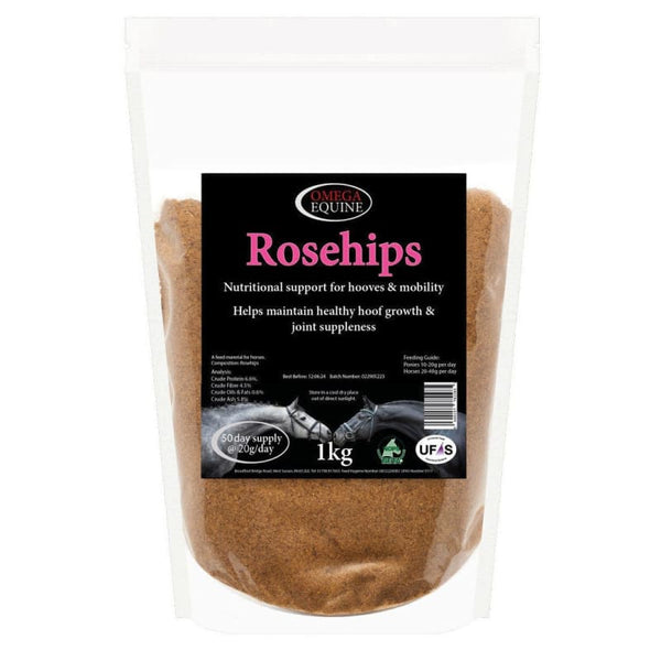 Omega Equine Rosehips Supplement Equine Health Rich in Iron Vitamin C and Biotin