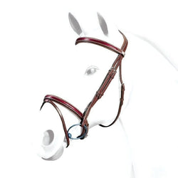 Selleria Equipe Padded Patent Leather Snaffle Flash Bridle BR36 Black/BrownP/C/F