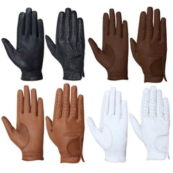 Hy Hy5 Childrens Unisex Leather Riding Gloves White Medium SALE