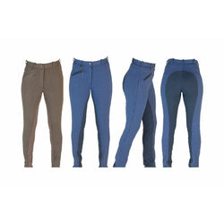 HyPerformance Ladies Rio Checked Cotton Mix Jodphurs Brown 30" SALE