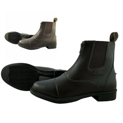 Mark Todd Synthetic Front Zip Short Riding Jodhpur Boot Brown 41 SALE