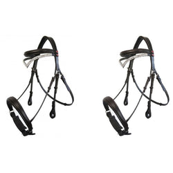 Whitaker Lynton Snaffle Bridle Diamante/Plain Browband Black Pony SALE